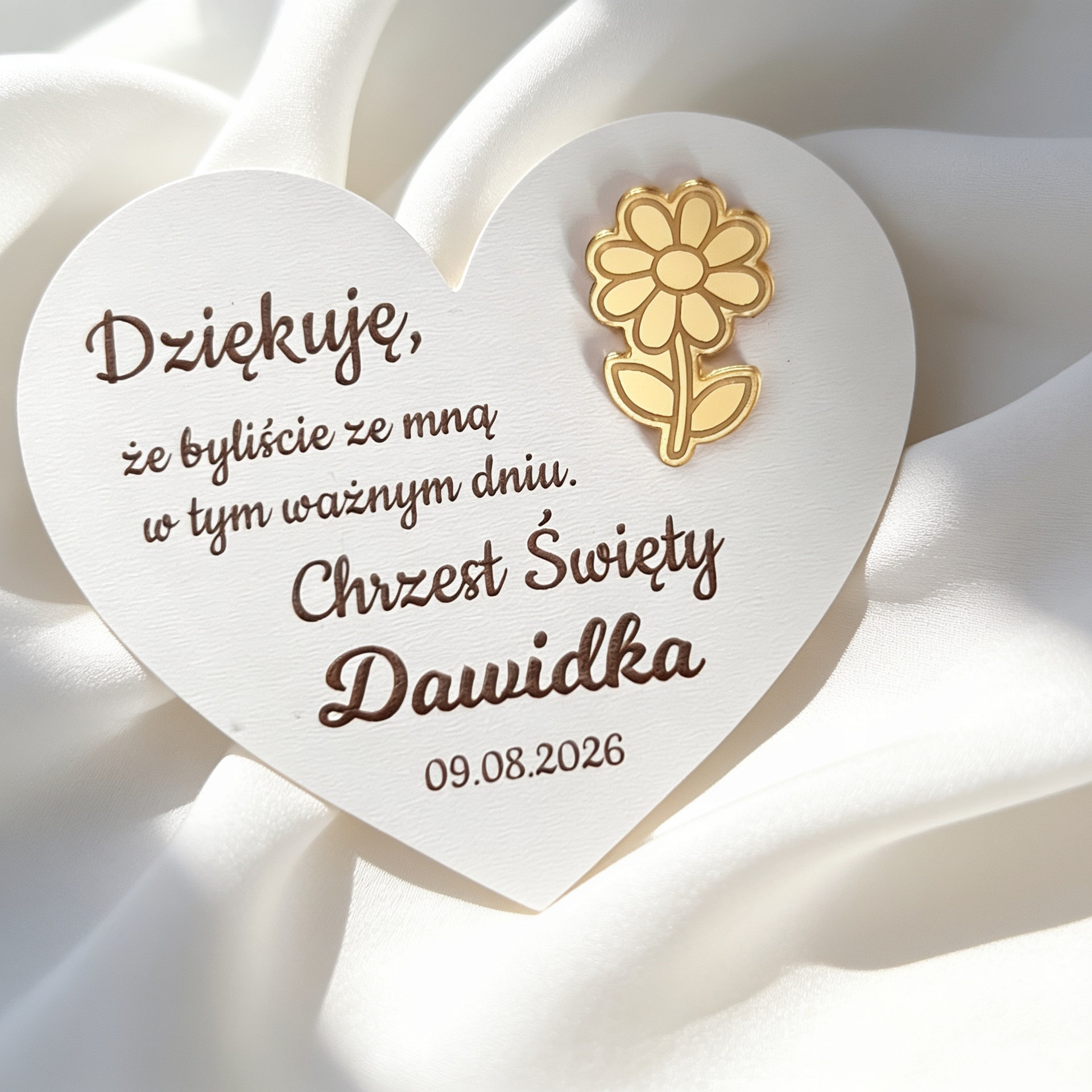 Magnes-podziękowanie, serduszko ze złotą dekoracją plexi - obrazek 7