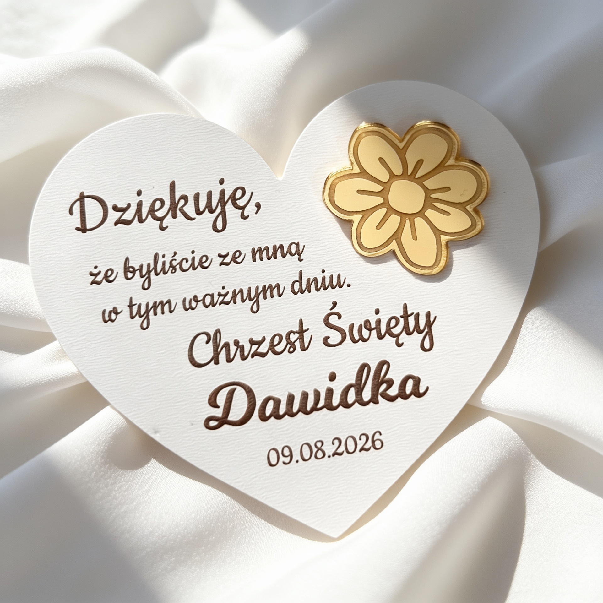 Magnes-podziękowanie, serduszko ze złotą dekoracją plexi - obrazek 6