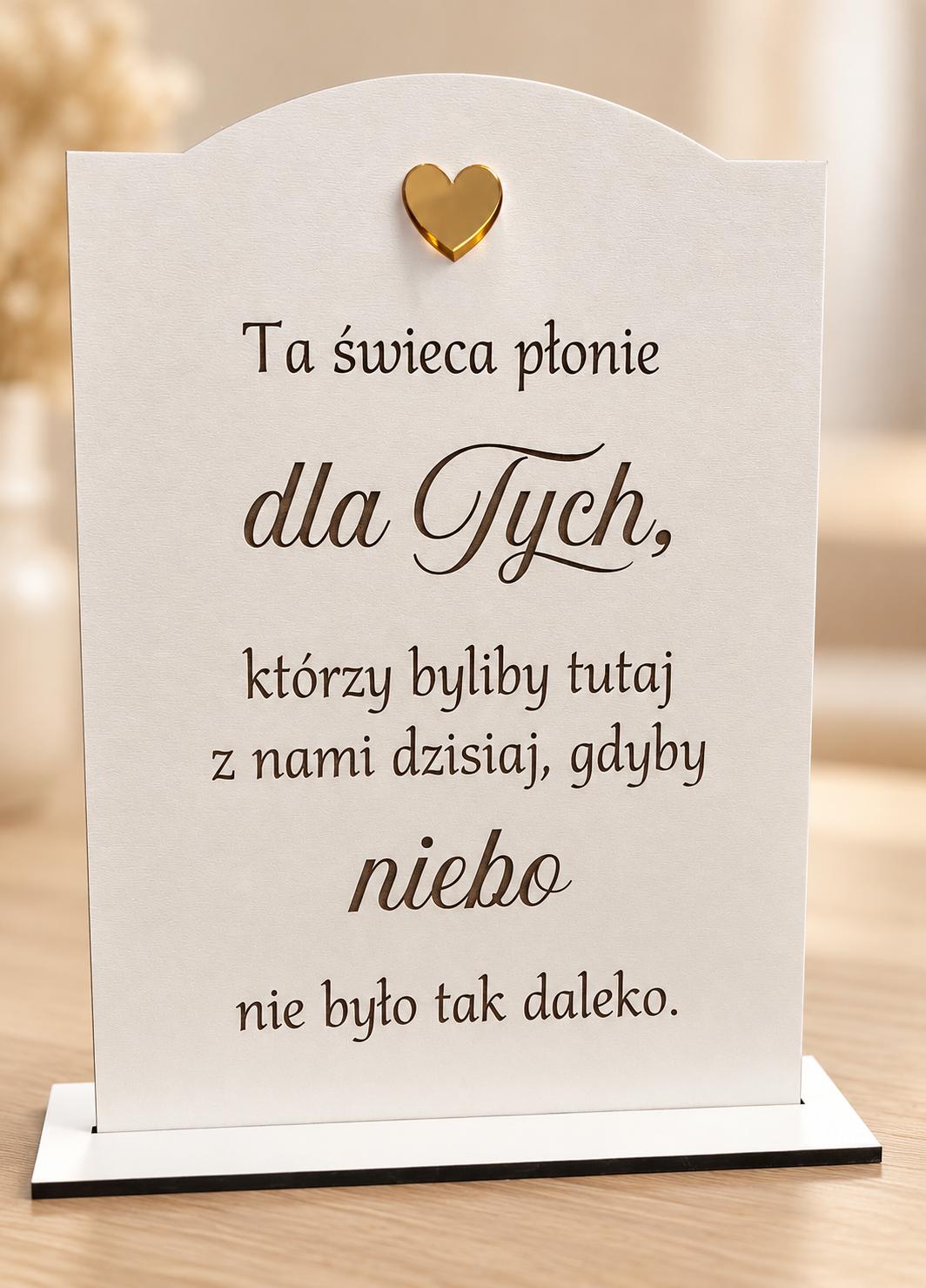 Tabliczka stojąca „Ta świeca płonie dla Tych…” - obrazek 2